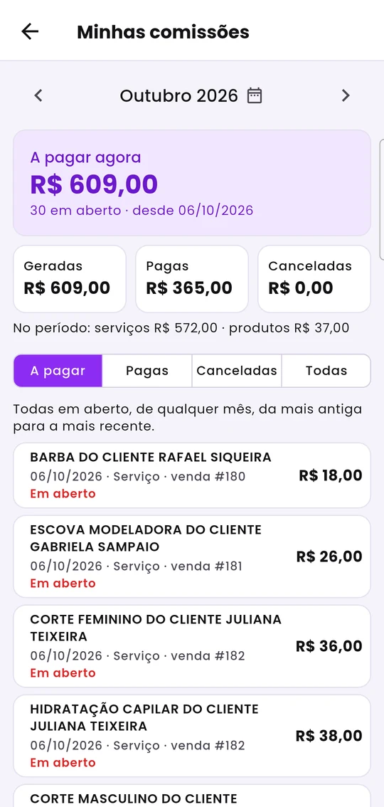 Minhas comissões: o que o colaborador tem a receber e a lista das comissões